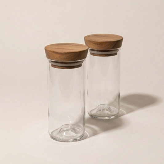 Handgemaakte Mdalasini Voorraadpot | set van 2 - Gerecycled glas