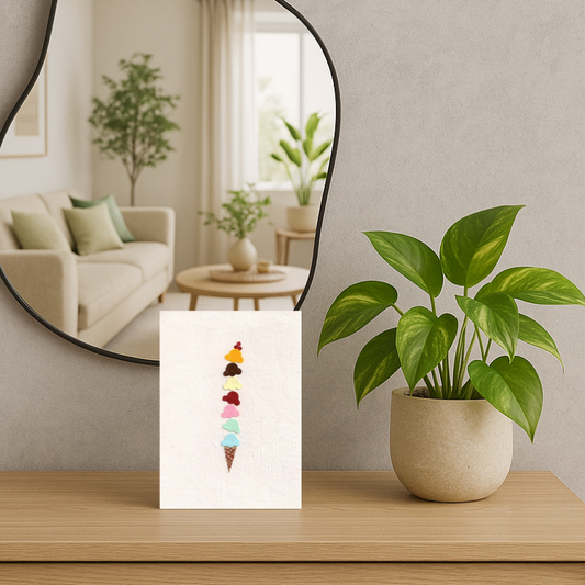 Handgemaakte wenskaart - Yummy Ice Cream