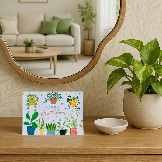 Handgemaakte wenskaart - Plantastic Birthday