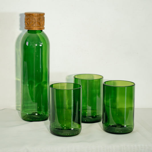 Handgemaakte Dafu Drinkglazen & Kitale Karaf - Gerecycled glas