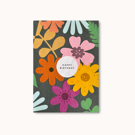 Handgemaakte wenskaart - Birthday Petals