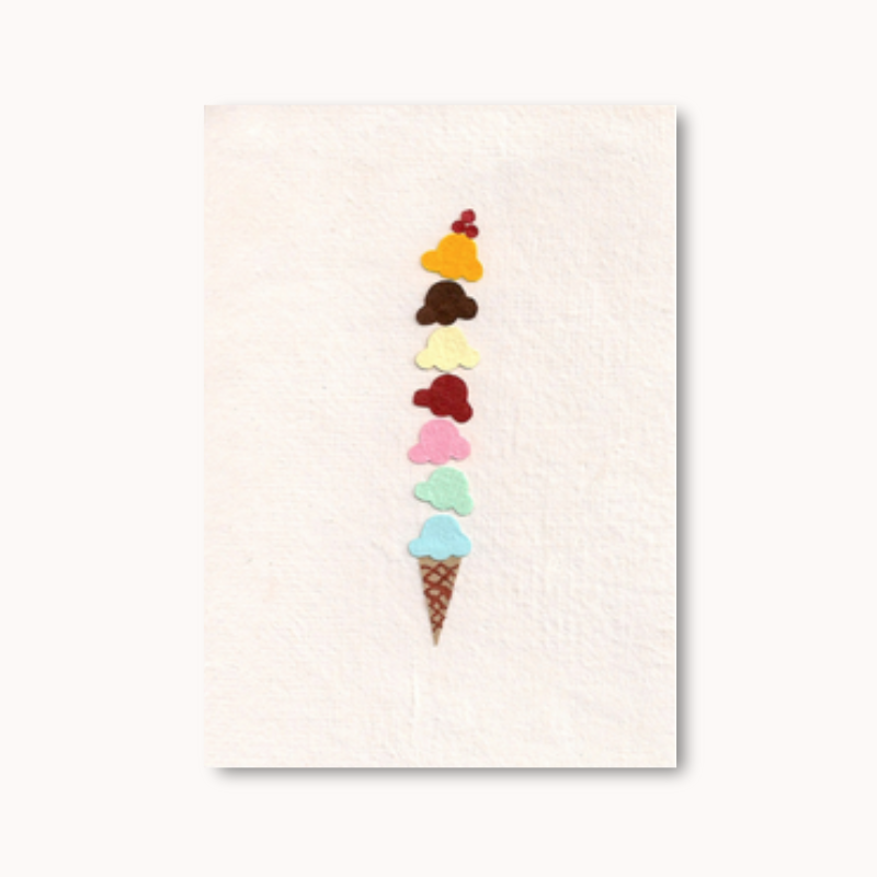 Handgemaakte wenskaart - Yummy Ice Cream