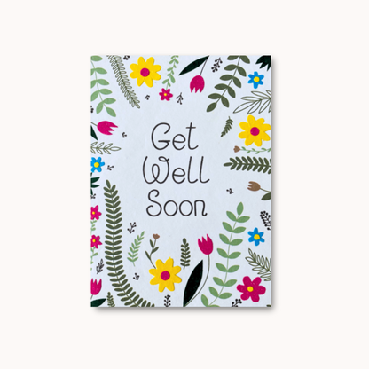 Handgemaakte wenskaart - Get Well Soon Flowers