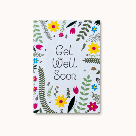 Handgemaakte wenskaart - Get Well Soon Flowers