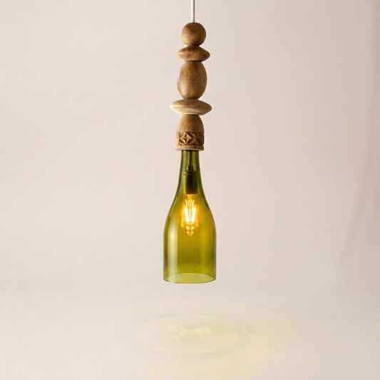 Handgemaakte Nyota hanglamp - Gerecycled glas