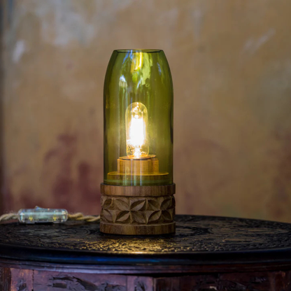 Handgemaakte Forodhani tafellamp - Gerecycled glas