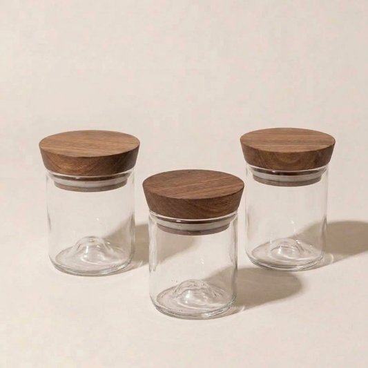 Handgemaakte Mdalasini Voorraadpot | set van 3 - Gerecycled glas