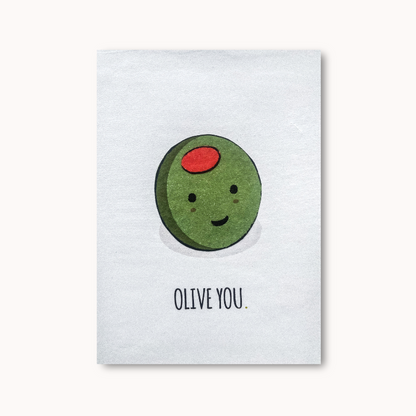 Handgemaakte wenskaart - Olive You