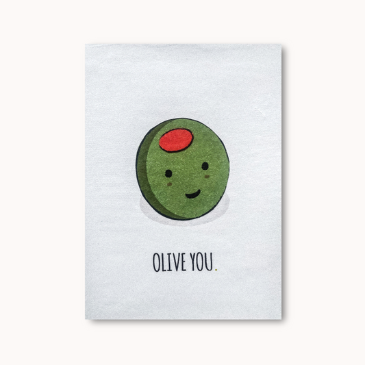 Handgemaakte wenskaart - Olive You