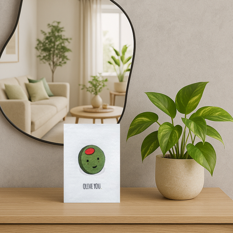 Handgemaakte wenskaart - Olive You