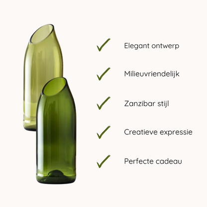 Handgemaakte Kilua vaas - Gerecycled glas