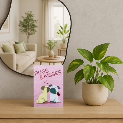 Handgemaakte wenskaart - Pugs & Kisses