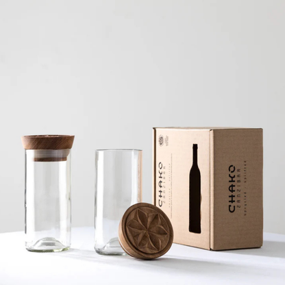 Hiliki Voorraadpot | set van 2 - Gerecycled glas