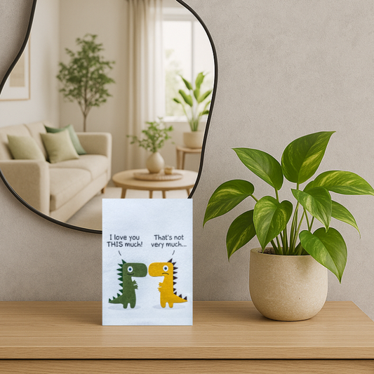 Handgemaakte wenskaart - T-Rex Love