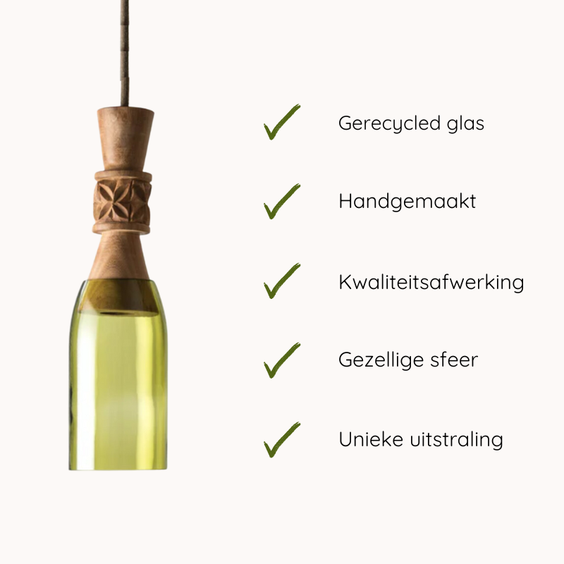 Handgemaakte Mbingu hanglamp - Gerecycled glas