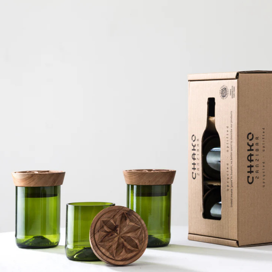 Hiliki Voorraadpot | set van 3 - Gerecycled glas