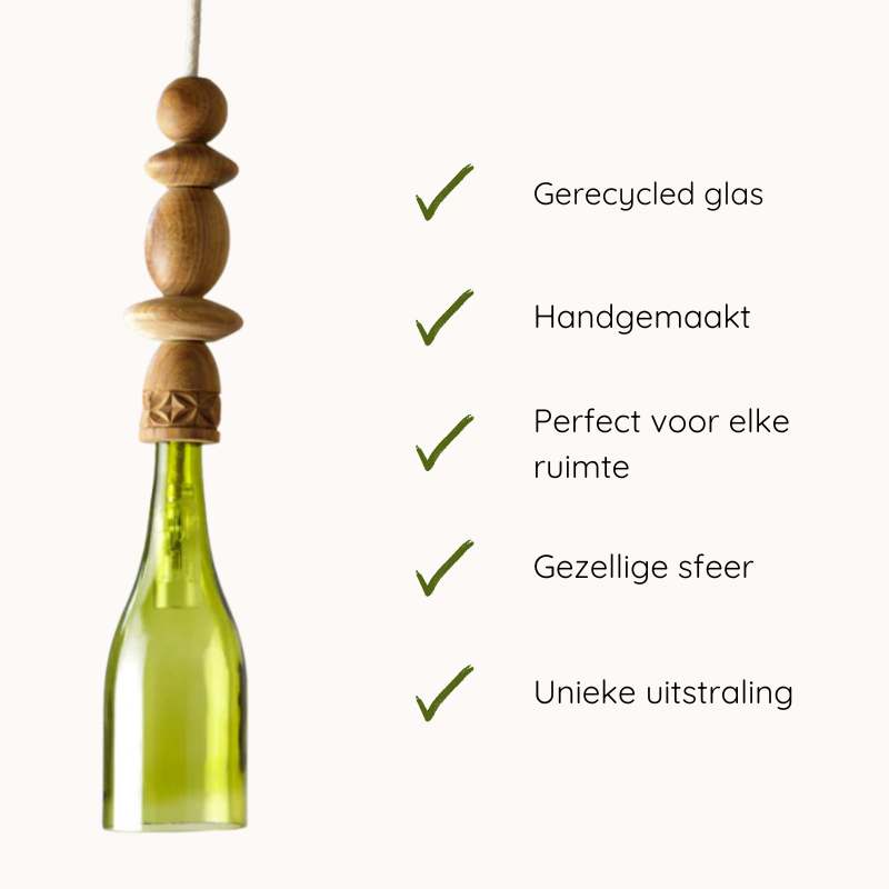 Handgemaakte Nyota hanglamp - Gerecycled glas