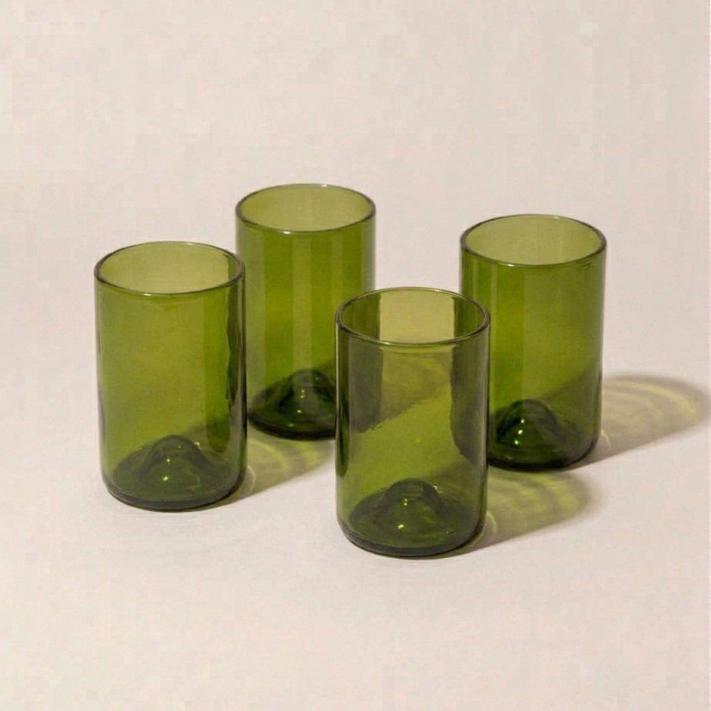 Handmade Dafu tall drinking glasses | set of 3 - Recycled glass