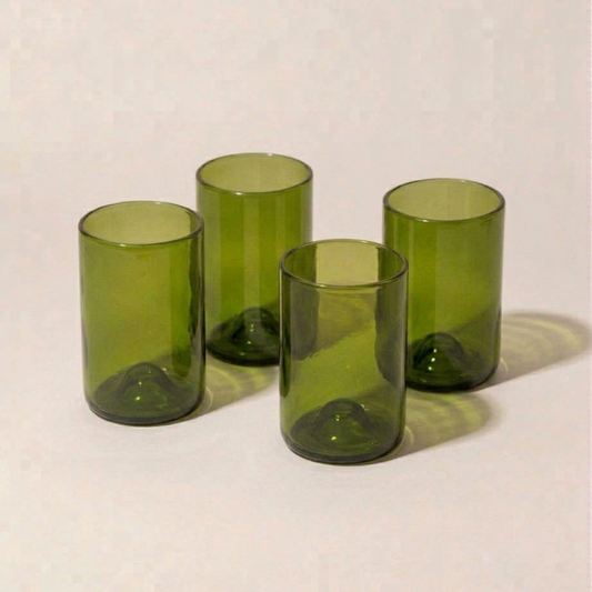 Handgemaakte Dafu tall drinkglazen | set van 4 - Gerecycled glas