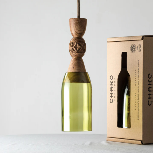 Handgemaakte Jua hanglamp - Gerecycled glas