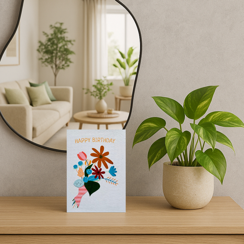 Handgemaakte wenskaart - Birthday Bouquet