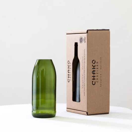 Handgemaakte Asmini vaas - Gerecycled glas