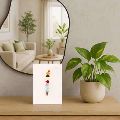 Handgemaakte wenskaart - Yummy Ice Cream