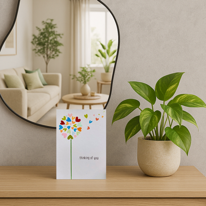 Handgemaakte wenskaart - Dandelion Thoughts