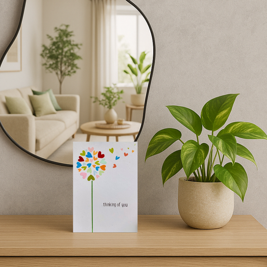 Handgemaakte wenskaart - Dandelion Thoughts