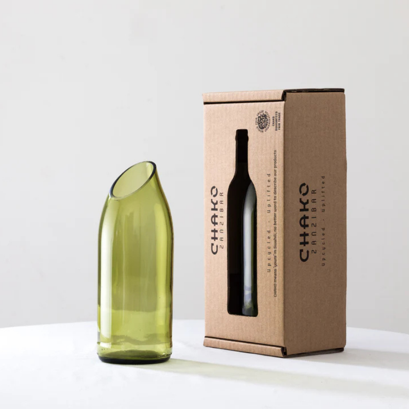 Handgemaakte Kilua vaas - Gerecycled glas