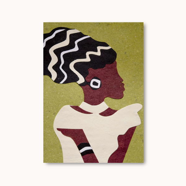 Handmade greeting card - African Lady