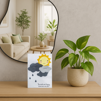 Handgemaakte wenskaart - You make me Happy