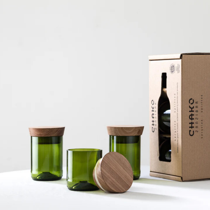 Handgemaakte Mdalasini Voorraadpot | set van 3 - Gerecycled glas