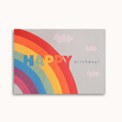 Handgemaakte wenskaart - Birthday Rainbow