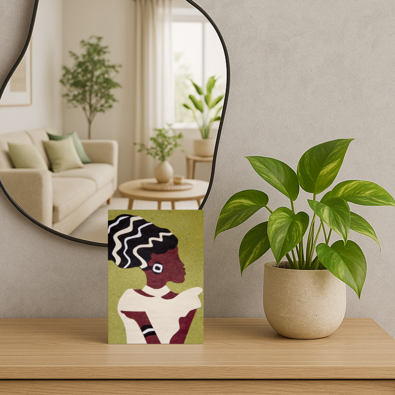 Handgemaakte wenskaart - African Lady