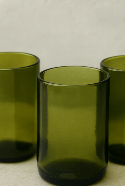 Handgemaakte Dafu tall drinkglazen | set van 3 - Gerecycled glas