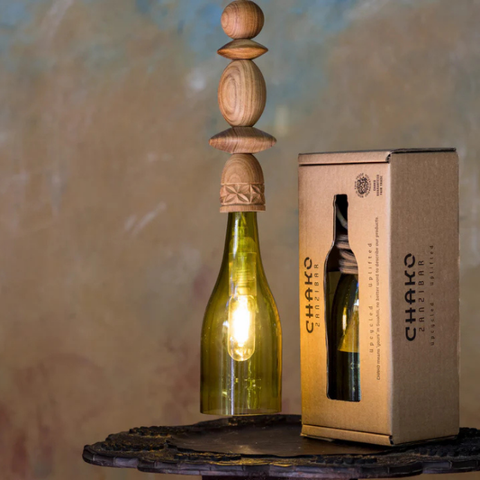 Handgemaakte Nyota hanglamp - Gerecycled glas