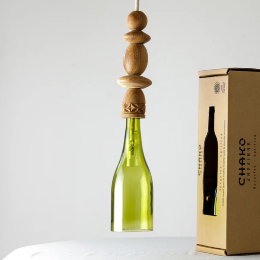 Handgemaakte Nyota hanglamp - Gerecycled glas