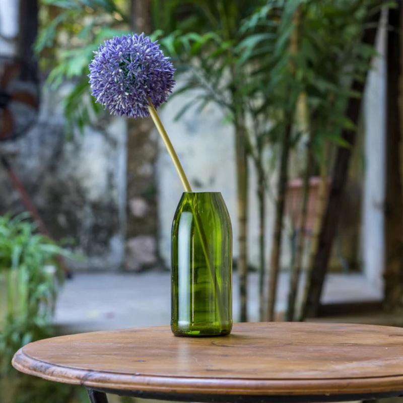 Handgemaakte Asmini vaas - Gerecycled glas