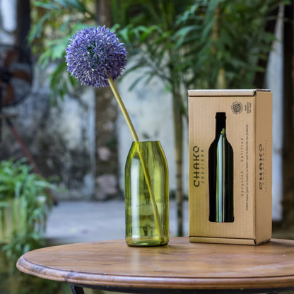 Handgemaakte Asmini vaas - Gerecycled glas