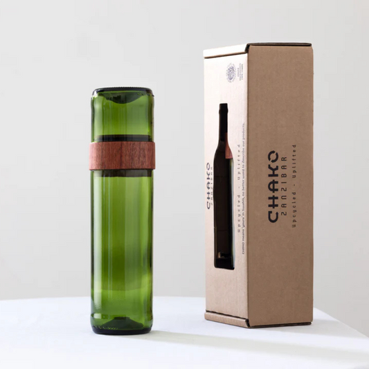 Handgemaakte Vanila spaghettipot - Gerecycled glas