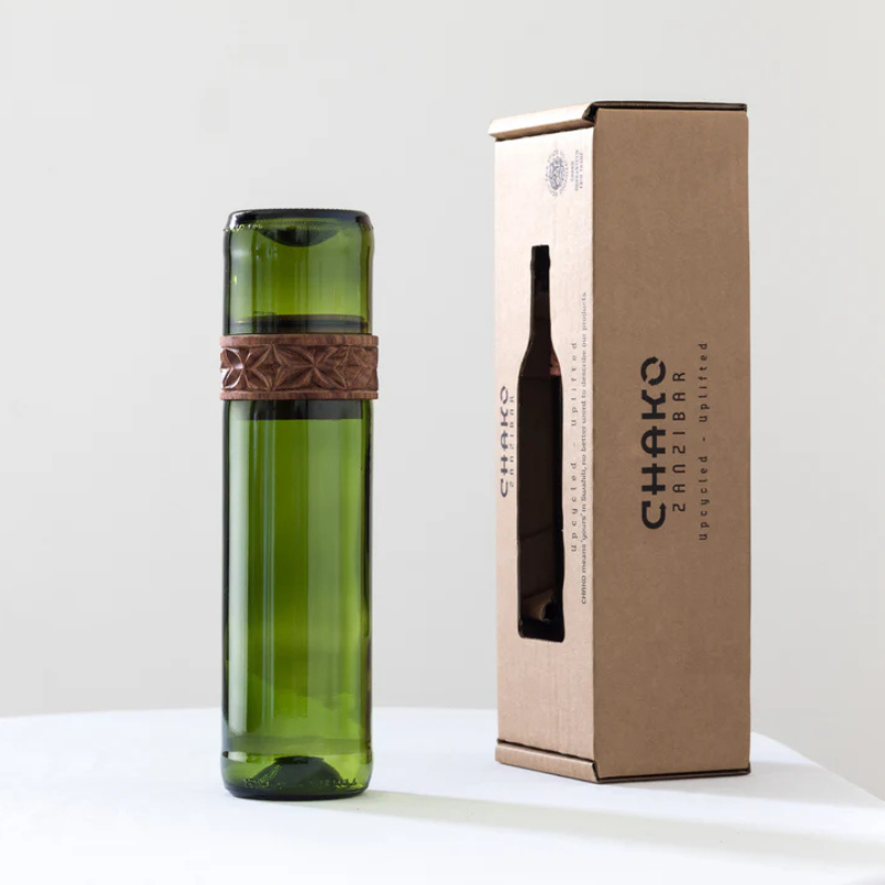 Handgemaakte Vanila Kinjani spaghettipot - Gerecycled glas