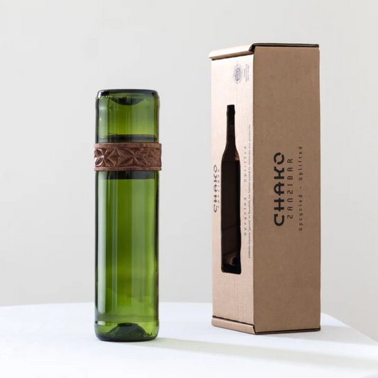 Handgemaakte Vanila Kinjani spaghettipot - Gerecycled glas