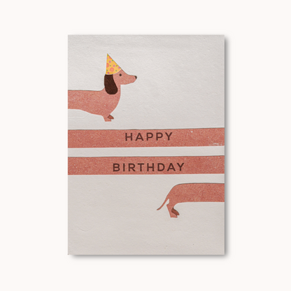 Handgemaakte wenskaart - Birthday Dachshund