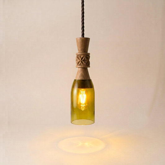 Handgemaakte Mbingu hanglamp - Gerecycled glas
