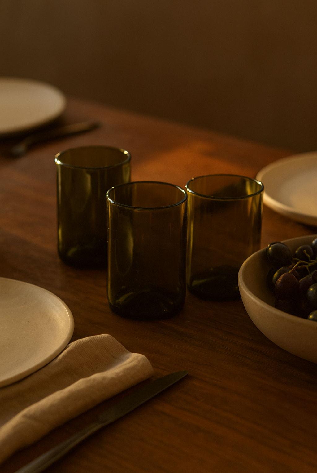 Handgemaakte Dafu tall drinkglazen | set van 3 - Gerecycled glas