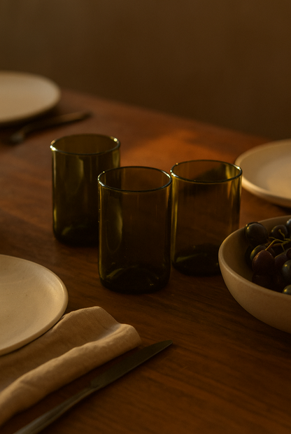 Handgemaakte Dafu tall drinkglazen | set van 3 - Gerecycled glas