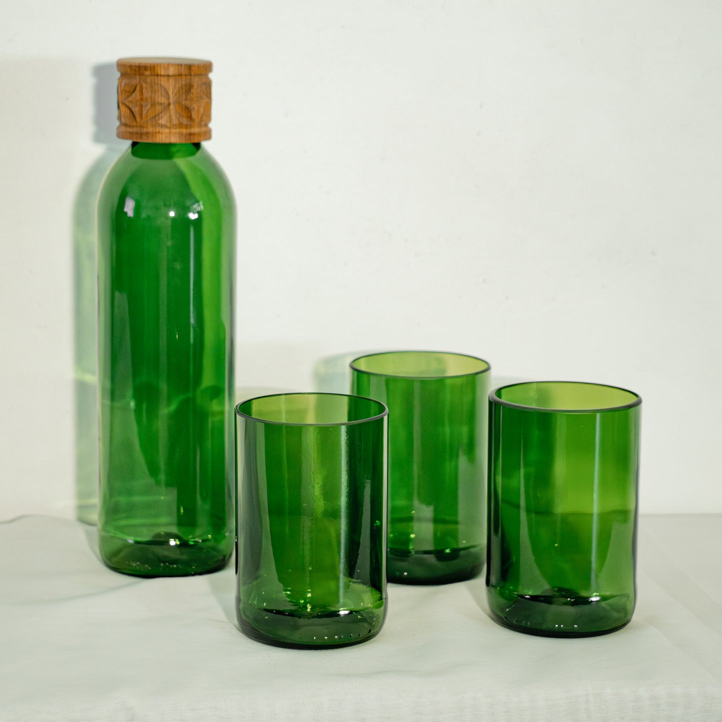 Handgemaakte Dafu Drinkglazen & Kitale Karaf - Gerecycled glas