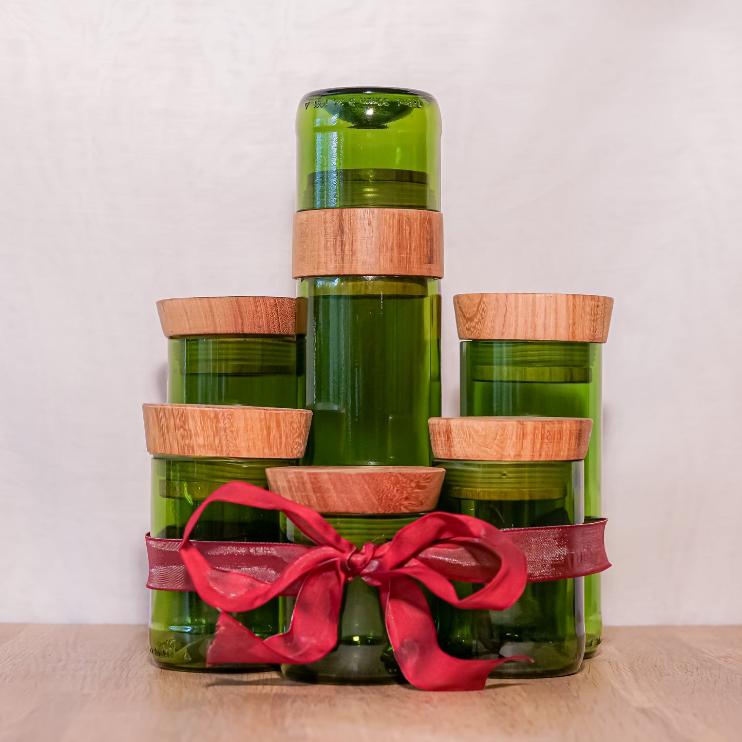 Handgemaakte Mdalasini voorraadpotten & Vanila Spaghettipot van gerecycled glas - Cadeaupakket