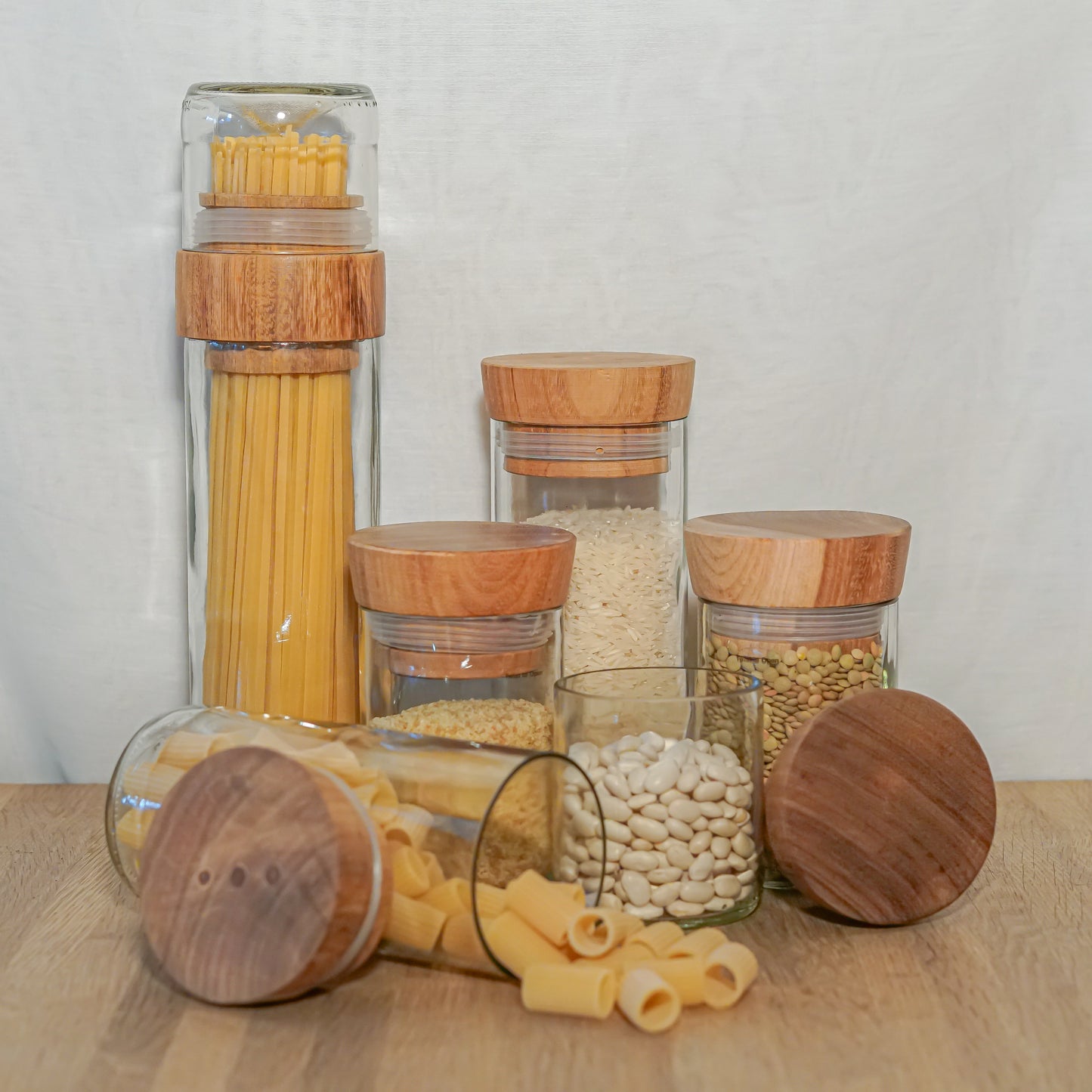 Handgemaakte Mdalasini voorraadpotten & Vanila Spaghettipot van gerecycled glas - Cadeaupakket